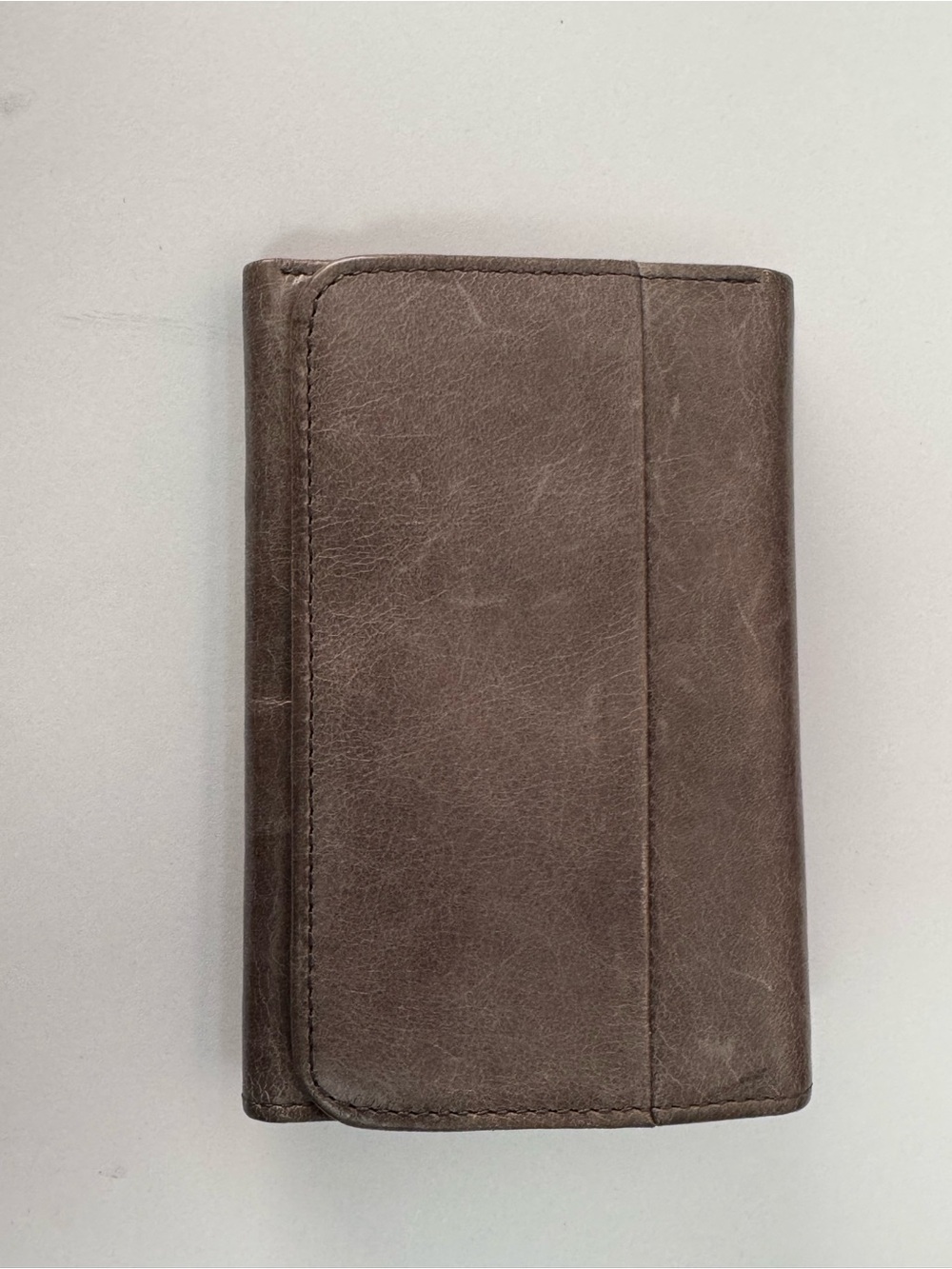 Hobo Jill Trifold Wallet Grey/ Brown Leather Trifold Wallet - Women.